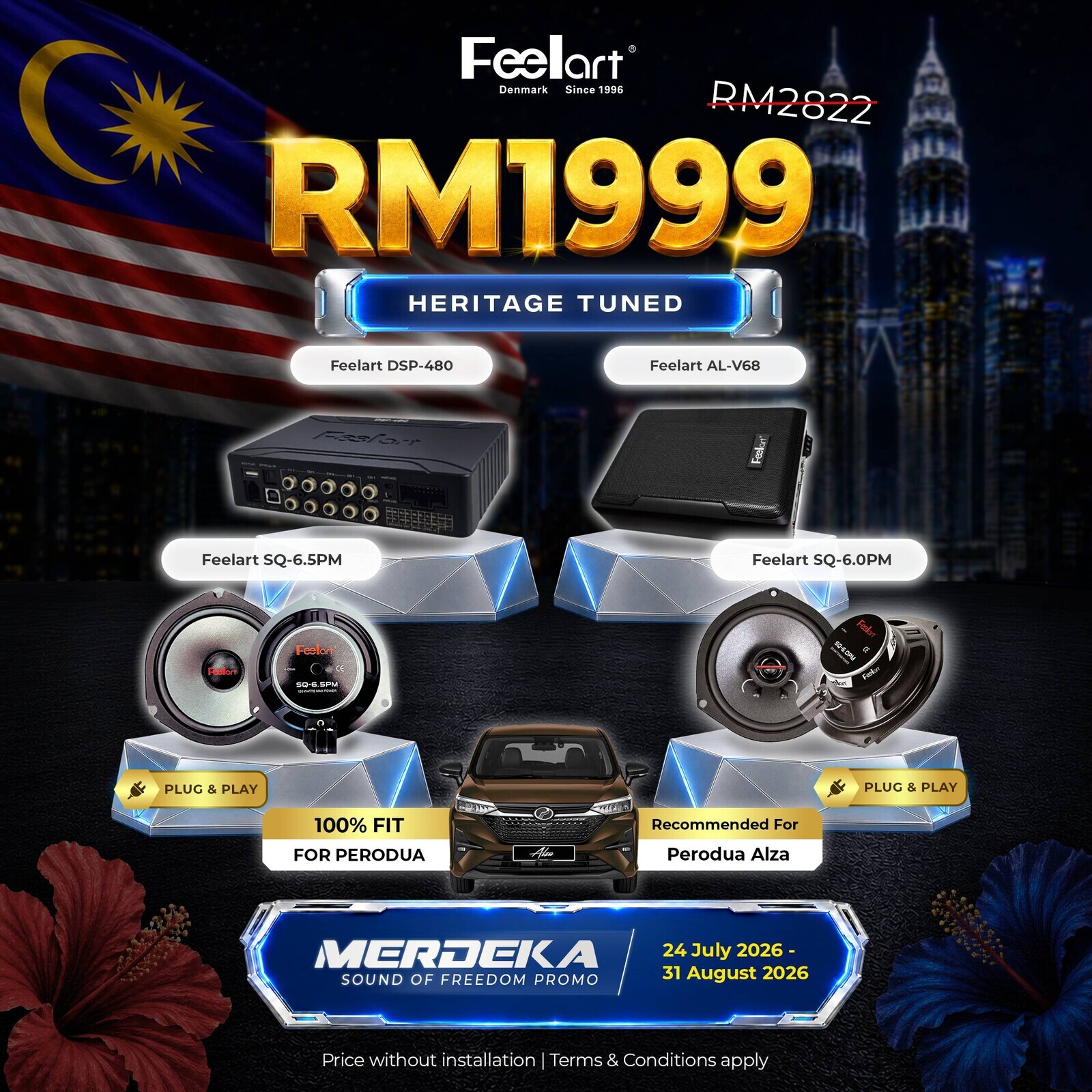 Merdeka 4️⃣ (Feelart DSP-480 + AL-V68 + SQ-6.5PM + SQ-6.0PM)